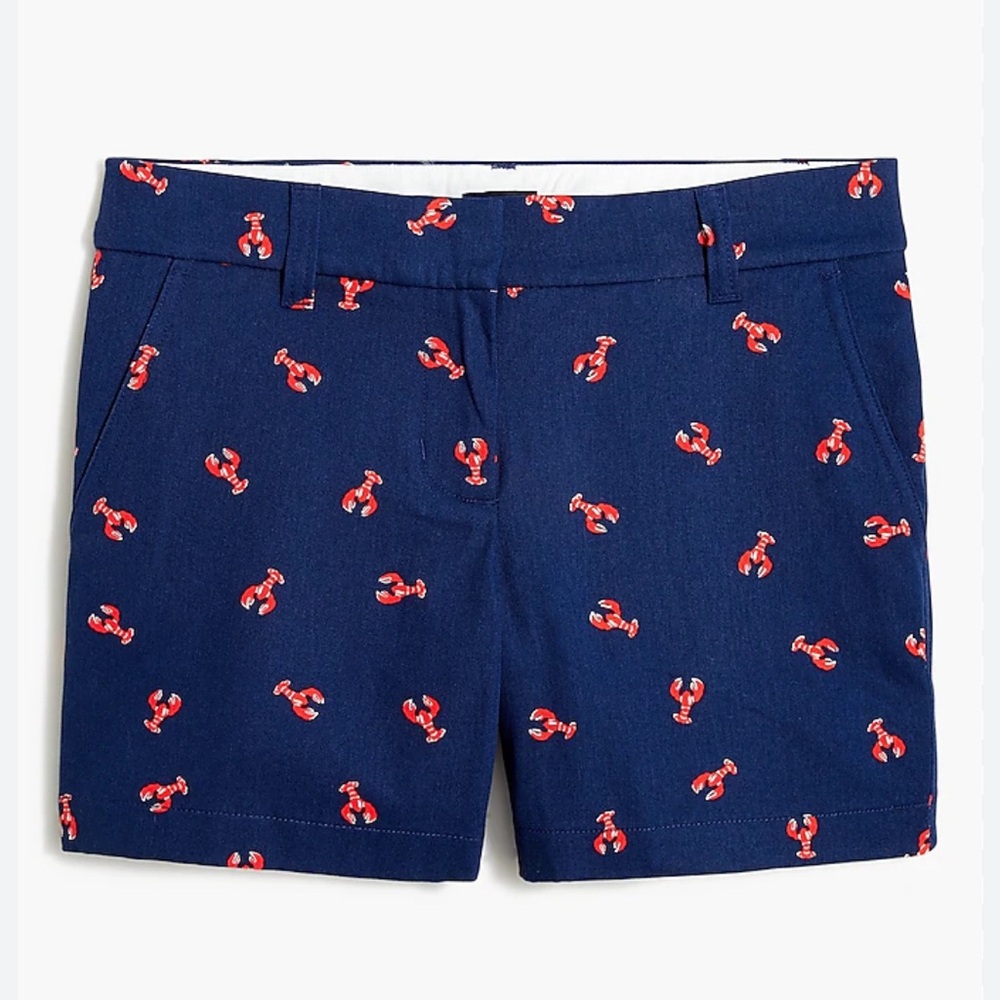 J. Crew 5” chino’s in lobster pattern